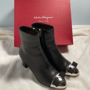 Salvatore Ferragamo Boots Size 8 C Patent Leather